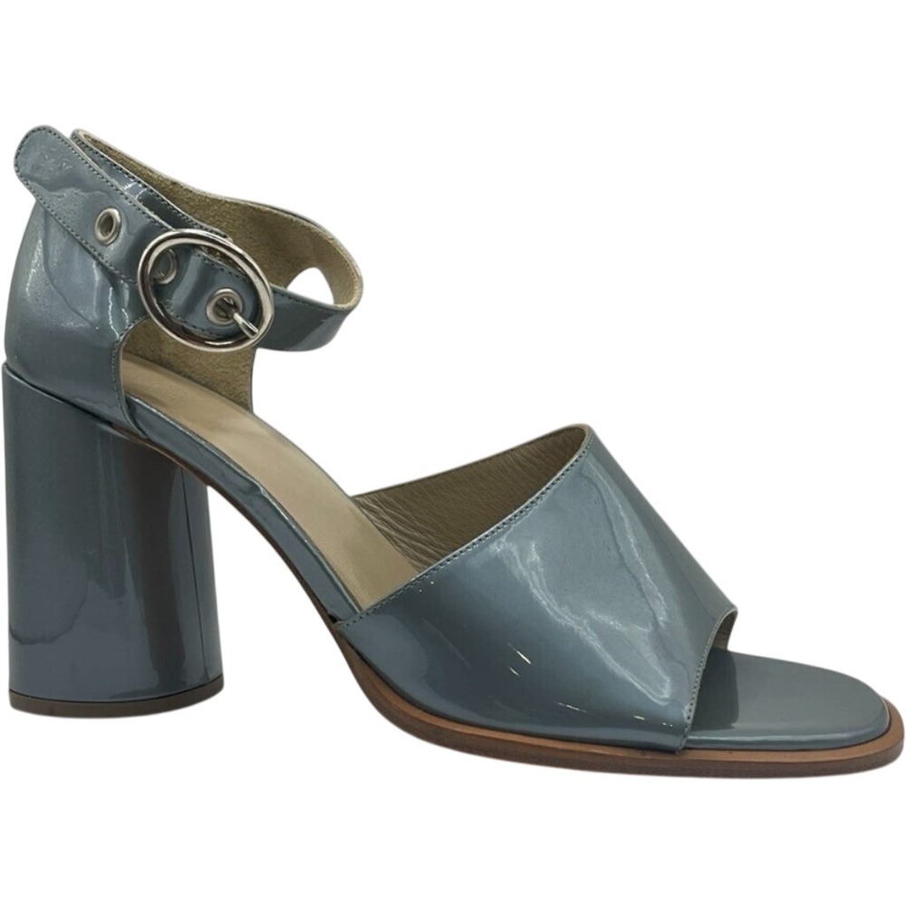 Maryam Nassir Zadeh Chrome Cashmere Patent Chunky Sandals Womens Size EU 40 NWOB